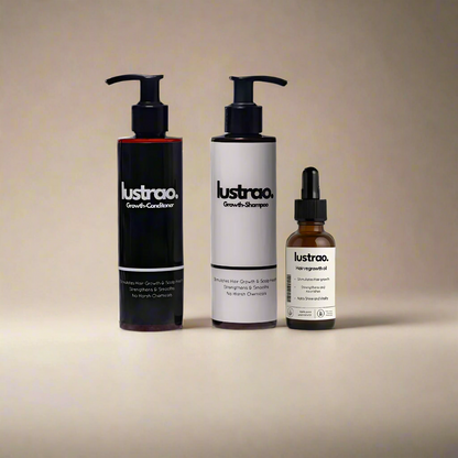 Trio Croissance Lustrao - Shampoing+ Après-Shampoing+Huile Bosster60ML (Anti-Chute&Pousse)